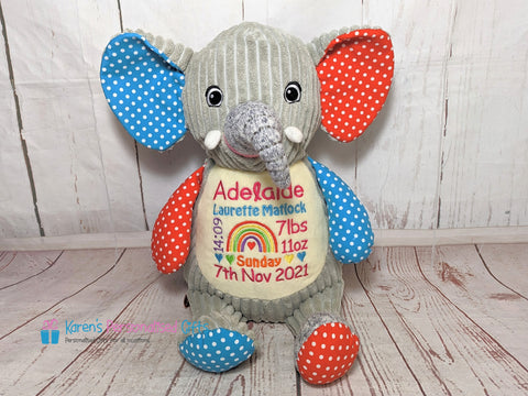 Personalised Harlequin Elephant - Cubbies