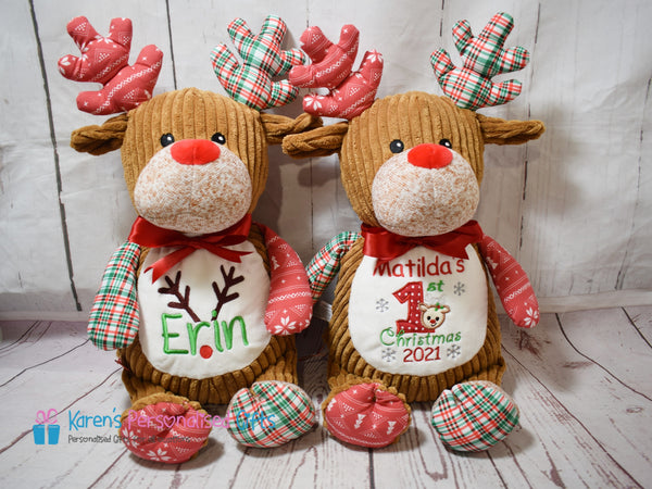 Personalised Christmas Harlequin Reindeer - Cubbies