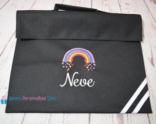 Personalised Red Rainbow Book bag (Choice of 7 colours)