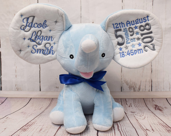 Personalised Blue Dumble Elephant - Cubbies