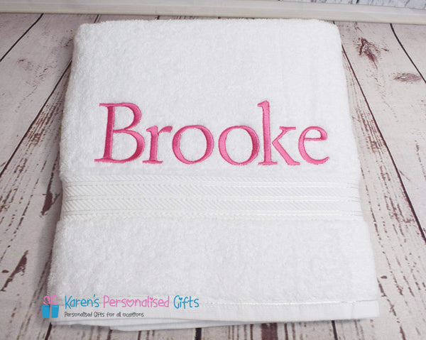 Personalised White Towels -  Combed Cotton 500gsm