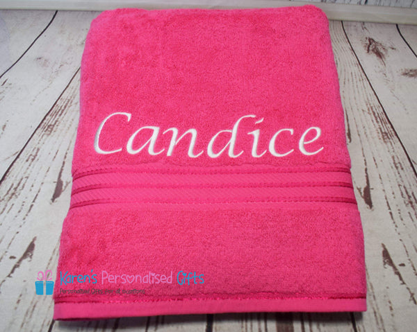 Personalised Pink Towels -  Combed Cotton 500gsm