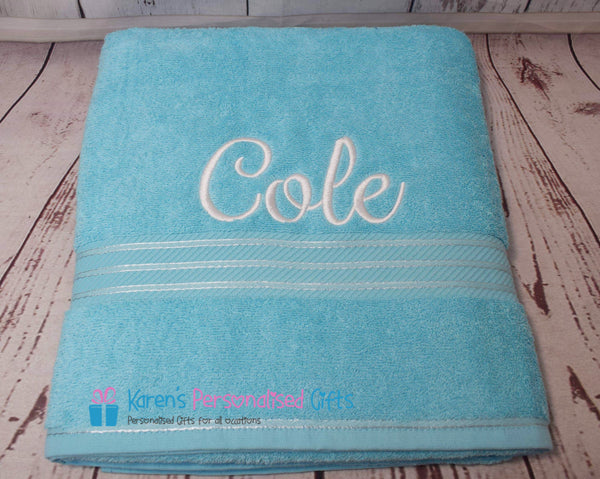 Personalised Aqua Towels -  Combed Cotton 500gsm