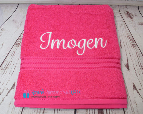 Personalised Pink Towels -  Combed Cotton 500gsm