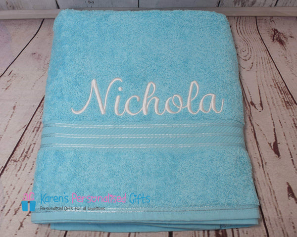 Personalised Aqua Towels -  Combed Cotton 500gsm