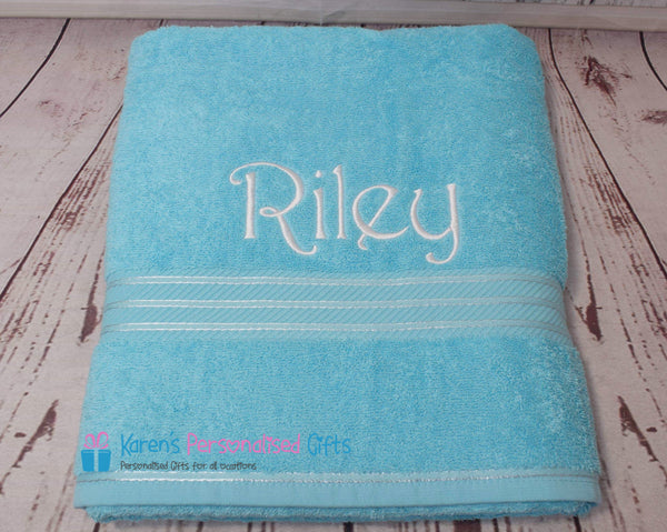 Personalised Aqua Towels -  Combed Cotton 500gsm