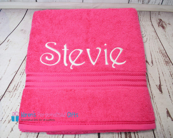 Personalised Pink Towels -  Combed Cotton 500gsm