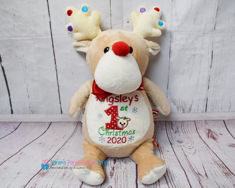 Personalised Beige Christmas Reindeer - Cubbies