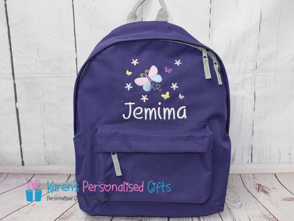 Personalised Red Butterfly Backpack (choice of colours)