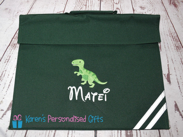 Personalised Purple Dinosaur Book bag (Choice of 7 colours)