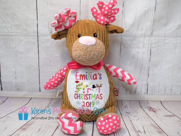 Personalised Pink Reindeer - Cubbies