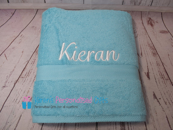 Personalised Aqua Towels -  Combed Cotton 600gsm