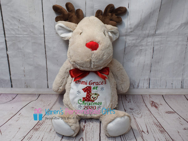 Personalised Teddy Christmas Reindeer - Mumbles