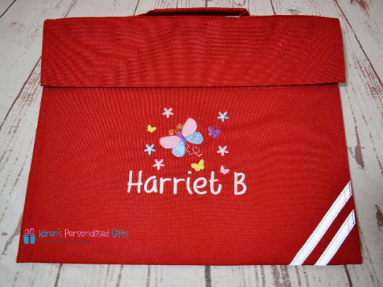 Personalised Royal Blue Butterfly Book Bag (Choice of 7 colours)