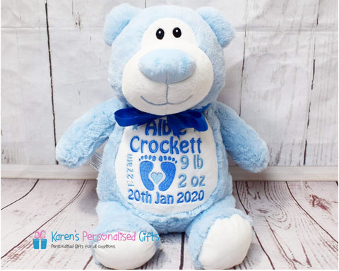 Personalised Blue Bear - Cubbies