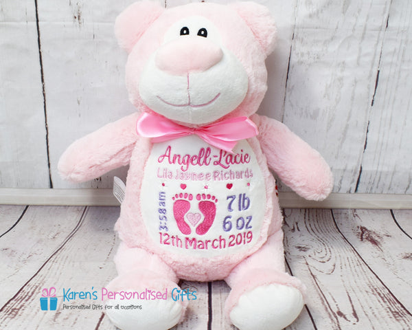 Personalised Pink Bear - Cubbies