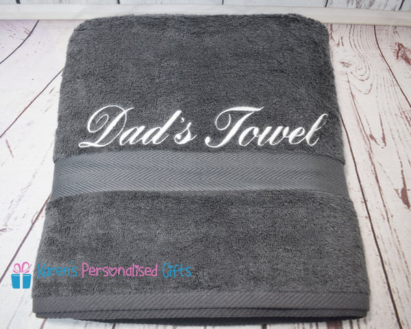 Personalised Charcoal Towels - Luxury Combed Cotton 600gsm