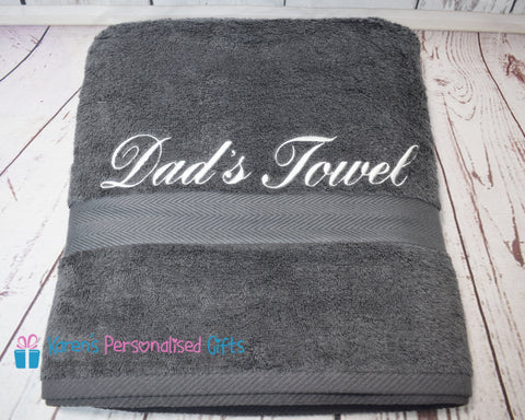 Personalised Charcoal Towels - Luxury Combed Cotton 600gsm