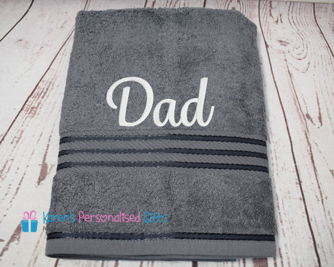 Personalised Charcoal Towels -  Combed Cotton 500gsm