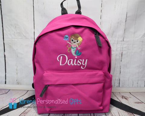 Personalised Mermaid Backpack (Choice of 4 colours)