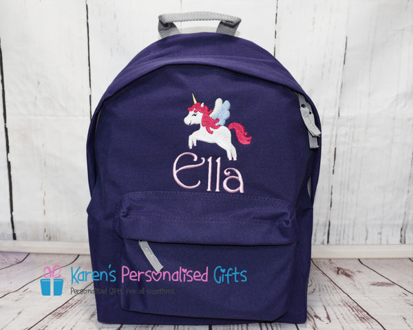 Personalised Purple Unicorn Backpack