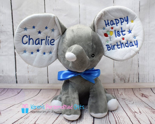 Personalised Grey Dumble Elephant - Cubbies