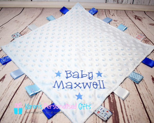 Personalised Blue Taggy Comforter