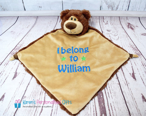 Personalised Brown Bear Comforter - Cubbies