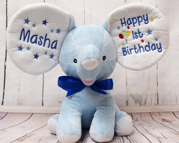 Personalised Blue Dumble Elephant - Cubbies