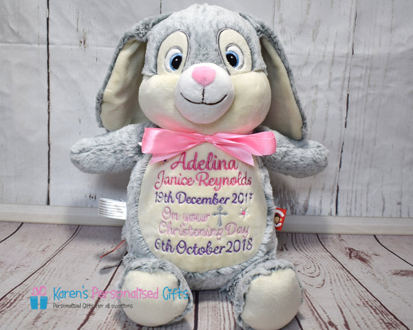 Personalised Grey Bunny - Cubbies