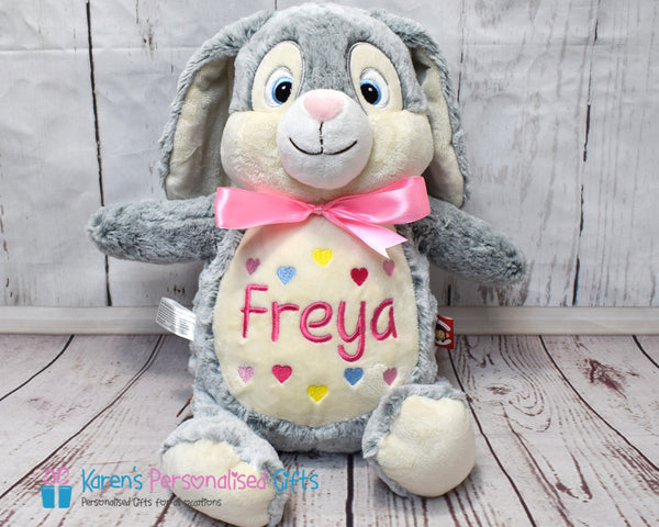 Personalised Grey Bunny - Cubbies