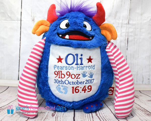 Personalised Blue Monster - Cubbies