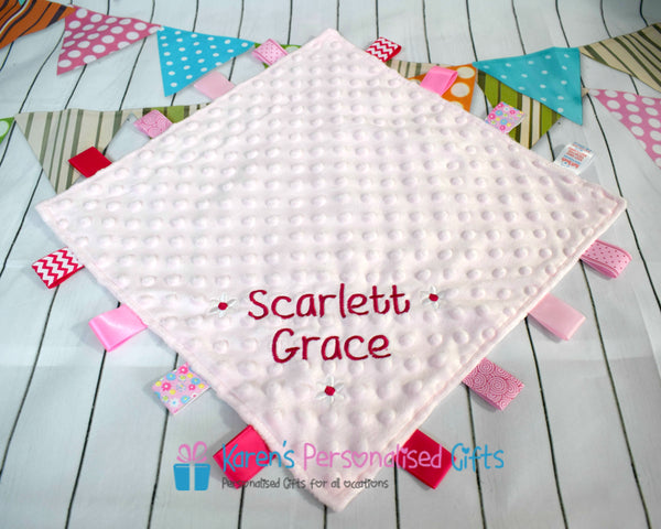 Personalised Pink Taggy Comforter